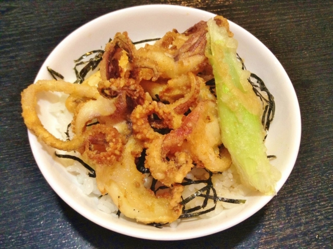 白イカあげそげ丼（みなとオアシス境港）
