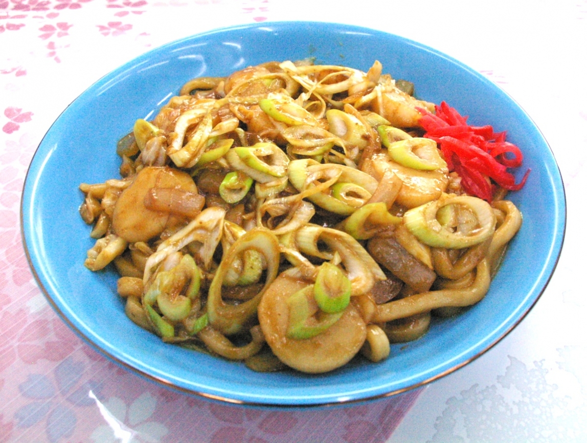 （紋別）ホタテみそ焼きうどん